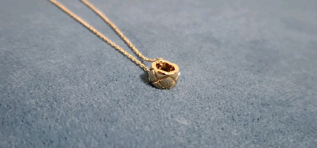 18k 옐로골드 색상 크러쉬 네크리스--5