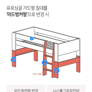 니스틀그로우 키즈 벙커침대 하단 프레임