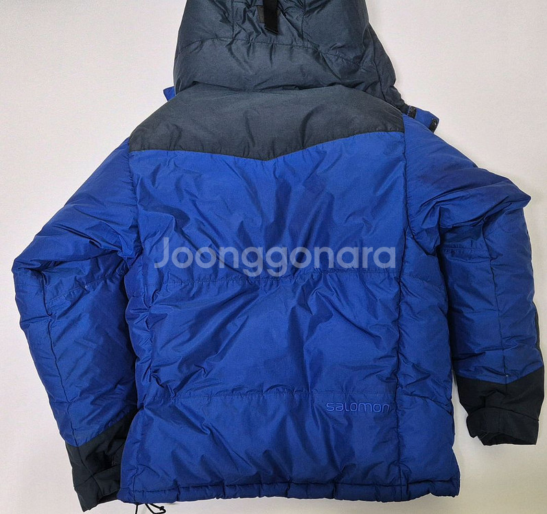 살로몬 블루/블랙 800 구스 다운 대장급 베네통st 패딩--4