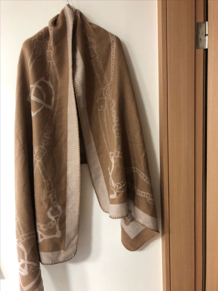 폴로 로렌 랄프로렌 22년 이퀘스트리언 자카드 랩 스카프 양면 대형숄 케이프--4