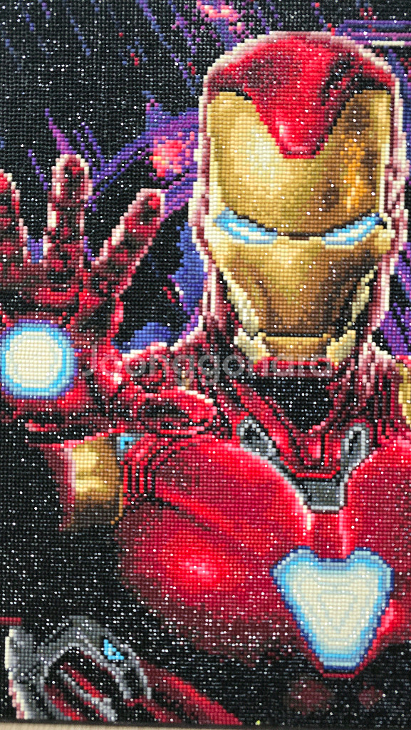 아이언맨 보석 십자수 액자--2