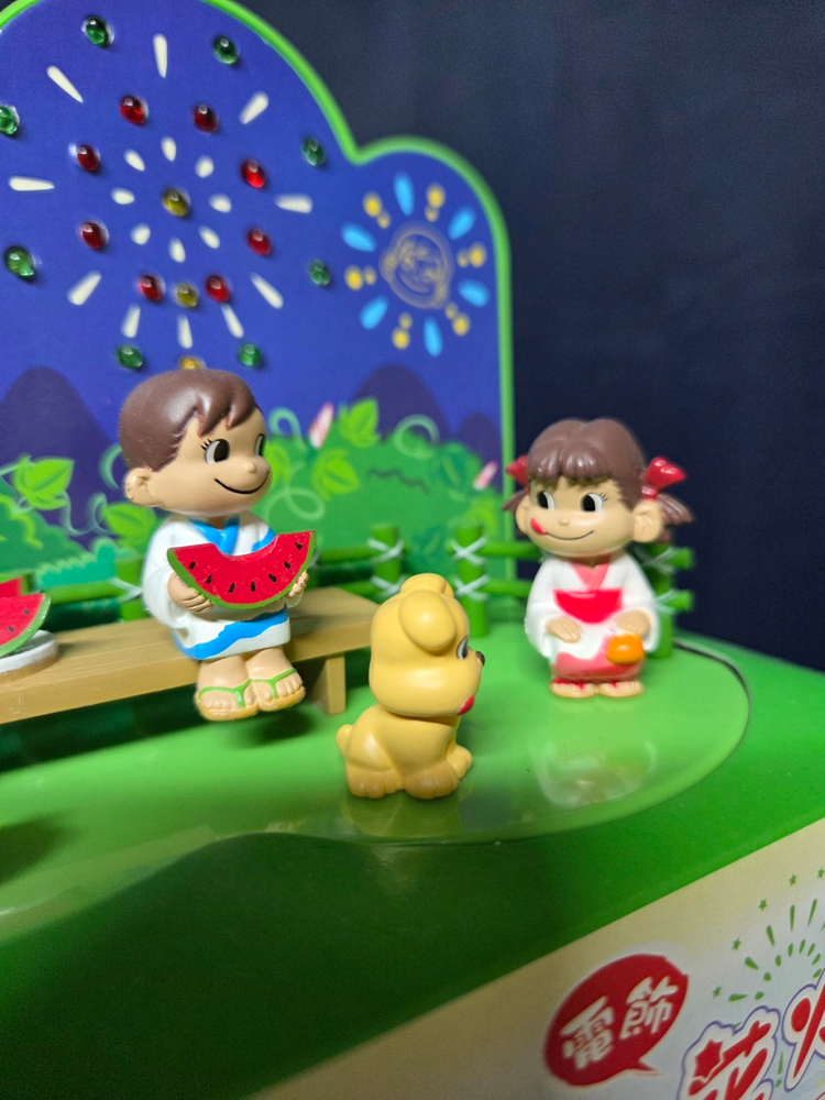 [작동영상] 후지야 페코짱 peko 여름밤 하나비 라이트업 불꽃놀이 디오라마 피규어--8