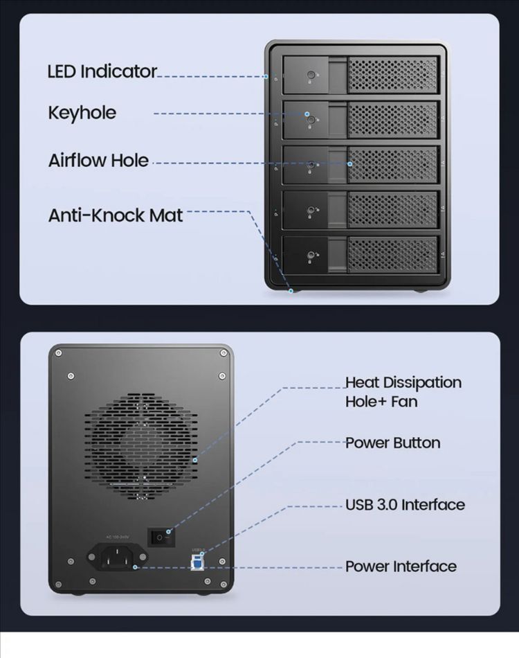 [무료배송] 오리코 5베이 외장하드 케이스--9