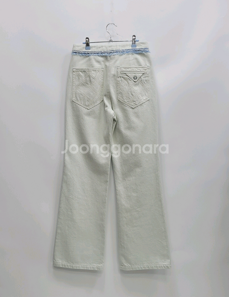 TIME 21SS 한섬 타임 와이드핏 데님 청바지 / 여 64 민트 연청--1