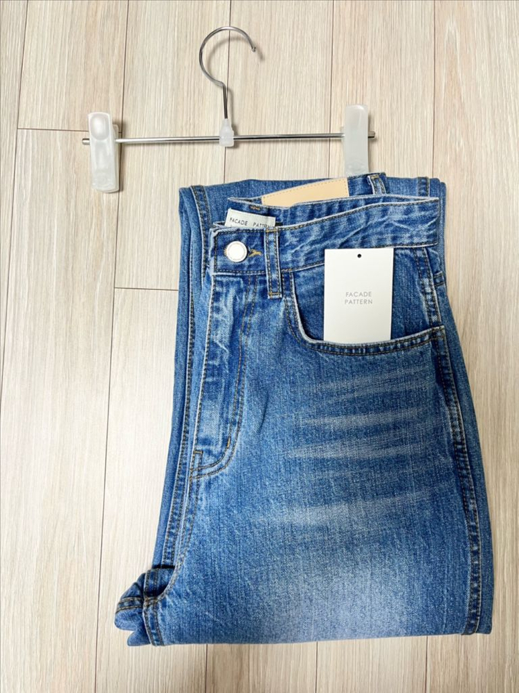 [XS] 파사드패턴 클래식 테이퍼드 데님 블루 인디고--7