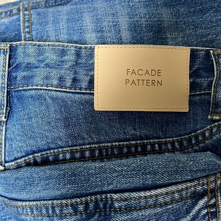 [XS] 파사드패턴 클래식 테이퍼드 데님 블루 인디고--8