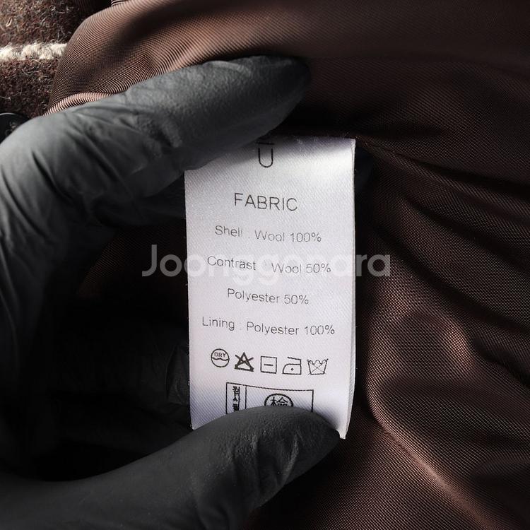 AND YOU 앤유 울100% 브라운 체크 울 자켓 싱글 재킷--5