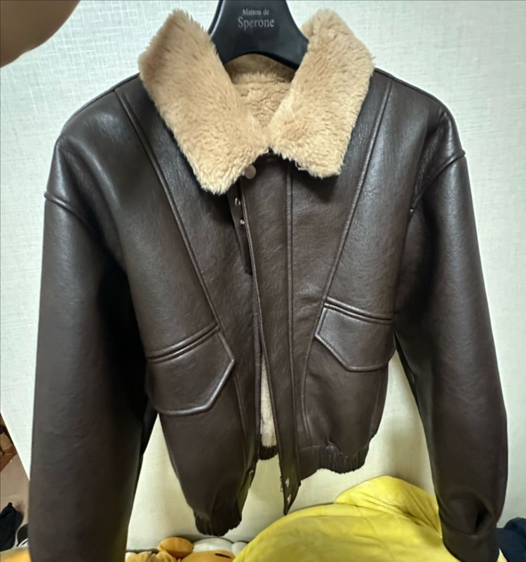 스페로네 A-2 워싱 레더 무스탕 자켓 브라운 M 이미지