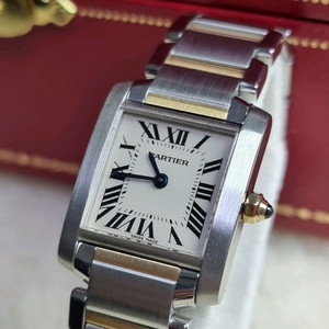 까르띠에 정품보증서] 탱크 프랑세즈 18K 콤비 S 쿼츠 여성시계 07년