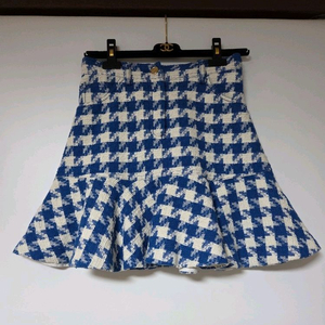 산드로 SANDRO 하운드투스 체크 트위드 스커트