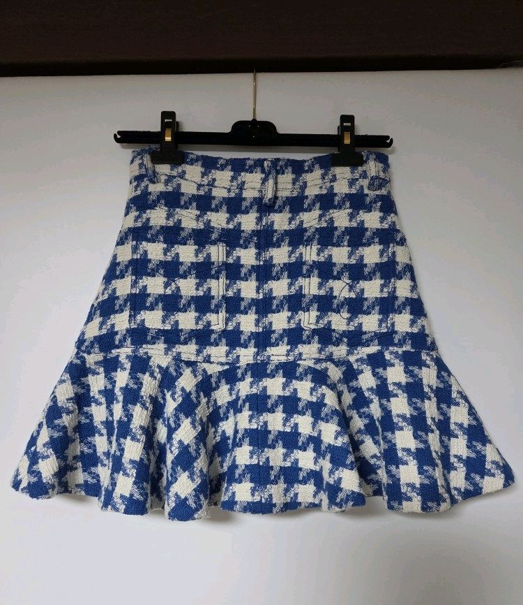 산드로 SANDRO 하운드투스 체크 트위드 스커트--5