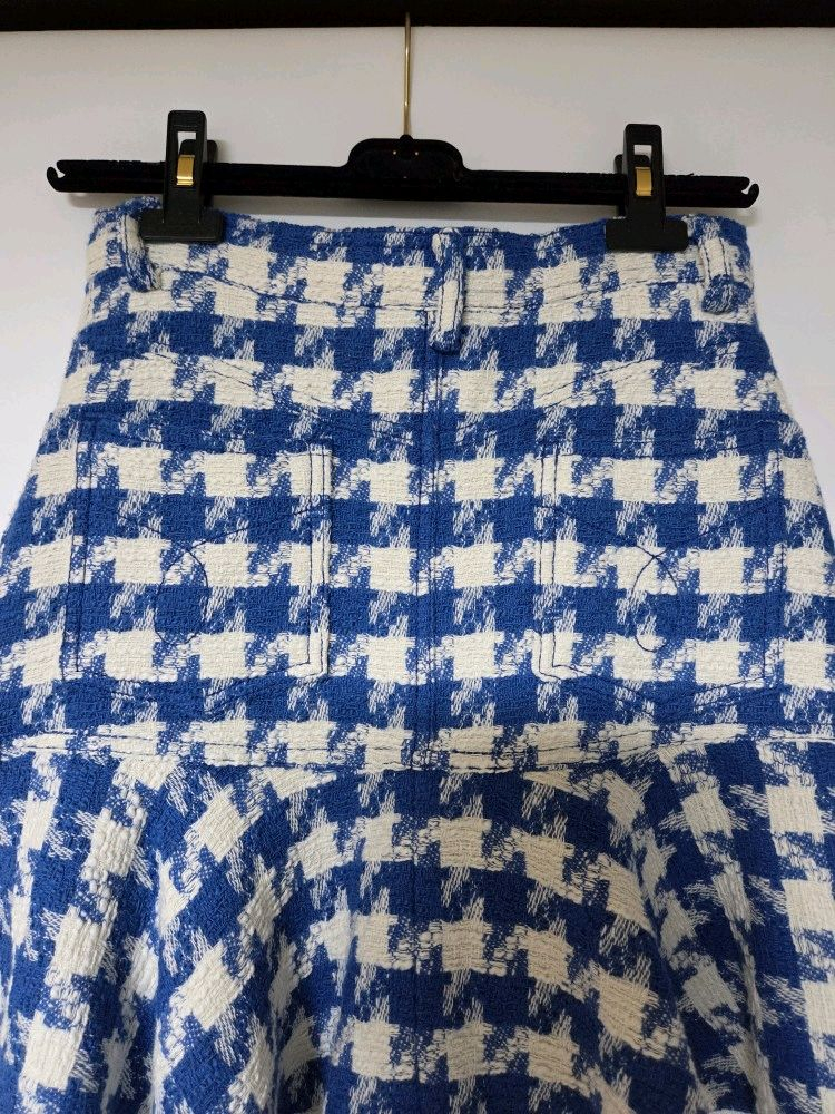 산드로 SANDRO 하운드투스 체크 트위드 스커트--6