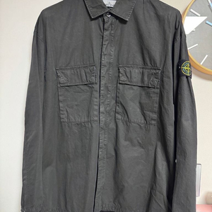 [XL] 스톤아일랜드 투포켓 블랙 올드이펙트 오버셔츠 (국내매장판)