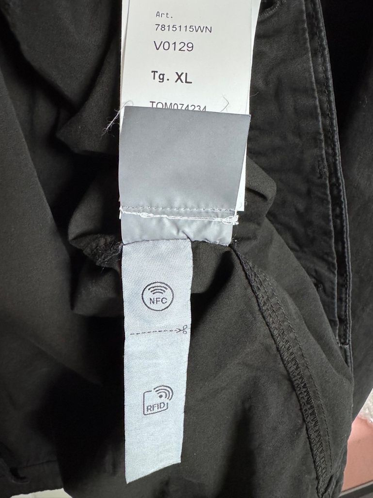 [XL] 스톤아일랜드 투포켓 블랙 올드이펙트 오버셔츠 (국내매장판)--4