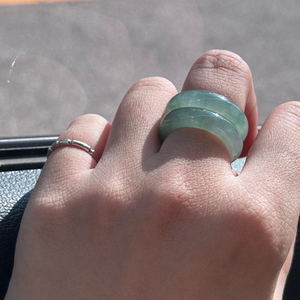 미얀마산 A제이드 비취반지 쌍가락지 일괄 이미지