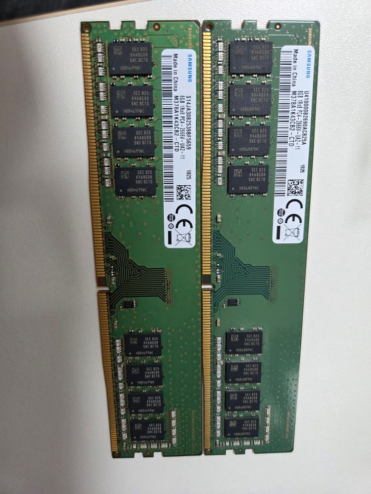 삼성 DDR4 pc4-2666v 8GB 메모리 2개 세트 이미지