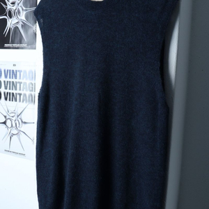 (L-XL) 코스 니트 조끼 루즈핏 블루 울