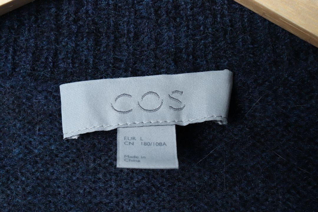 (L-XL) 코스 니트 조끼 루즈핏 블루 울--4