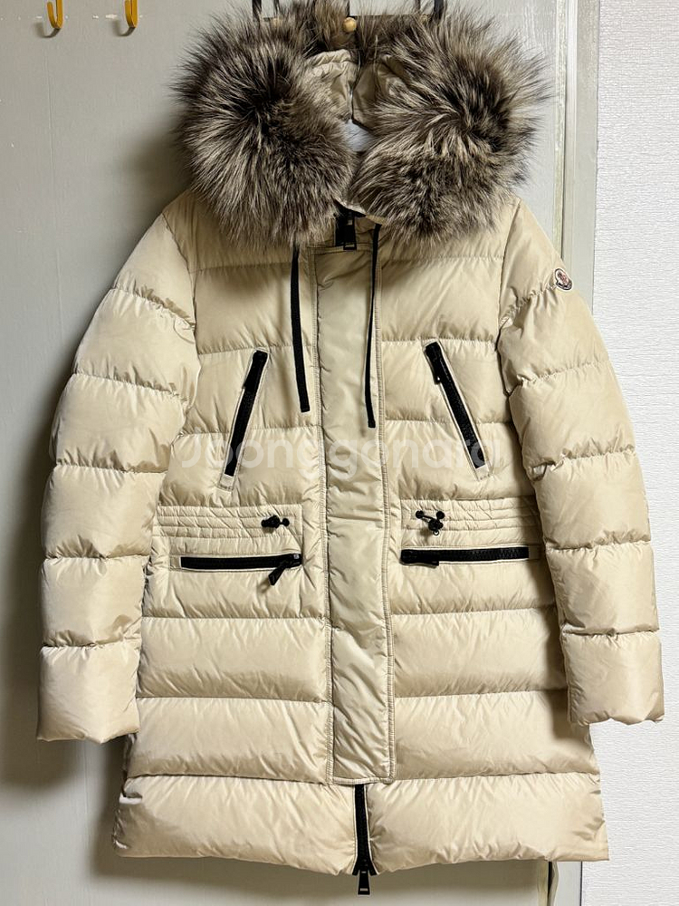 따뜻한 몽클 구스다운 여성 롱패딩 아이보리--1