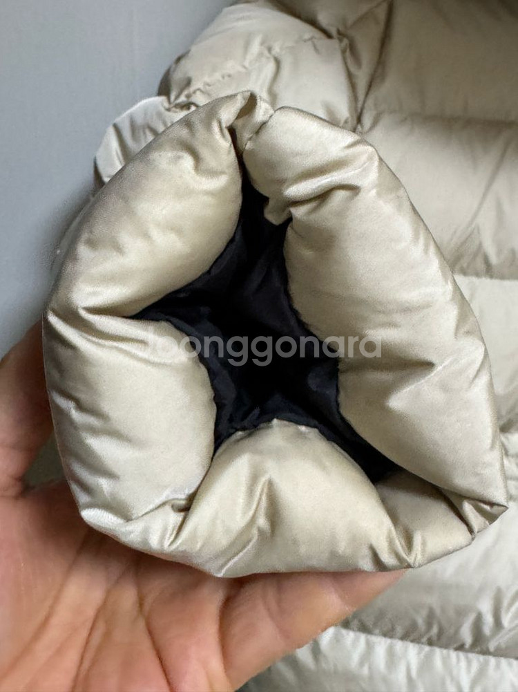 따뜻한 몽클 구스다운 여성 롱패딩 아이보리--3