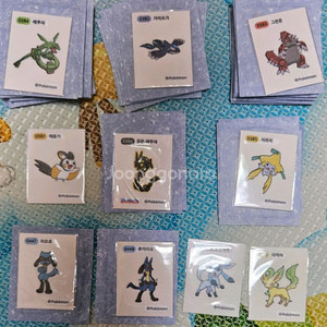 포켓몬 띠부씰 시즌1 레어씰 레쿠쟈 가이오가 에몽가 그란돈 등 판매 이미지