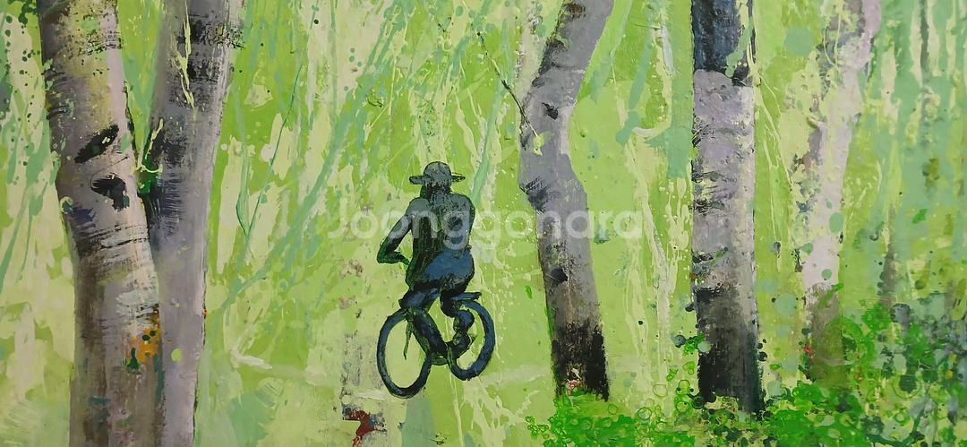 자작나무숲 사이로(유화)--1