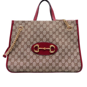 GG 캔버스 홀스빗 체인 토트백