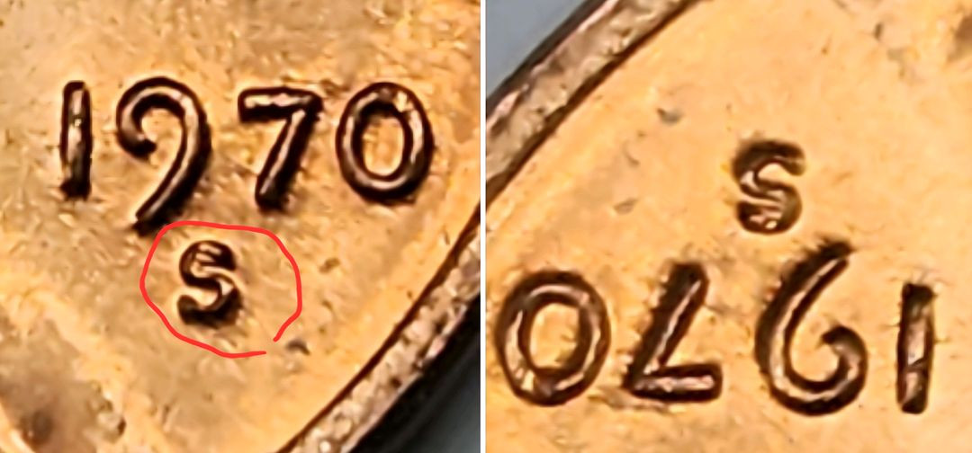 더블다이+멀티에러 후로팅루프 동전 미국주화 링컨기념관 페니 1970 S--4