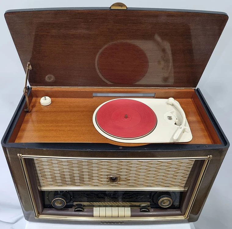 빈티지 진공관 PHILIPS AM/FM 리시버 전축 이미지