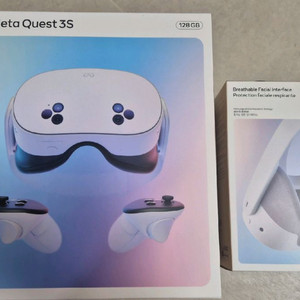 메타퀘스트3s 128GB 새상품(+정품 통기성 안면인터페이스 악세사리) 판매합니다