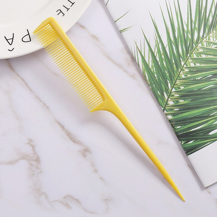 새 20개 노랑색 미용 꼬리빗 커트빗 컷트 브러쉬 헤어--2