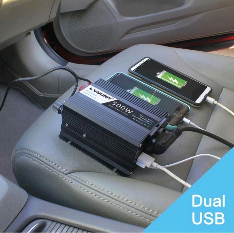 차량용 인버터 유사계단파 자동차 500W 새제품차량용 500W 인버터 새제품입니다. 차량에서 전자기기를 편리하게 사 이미지