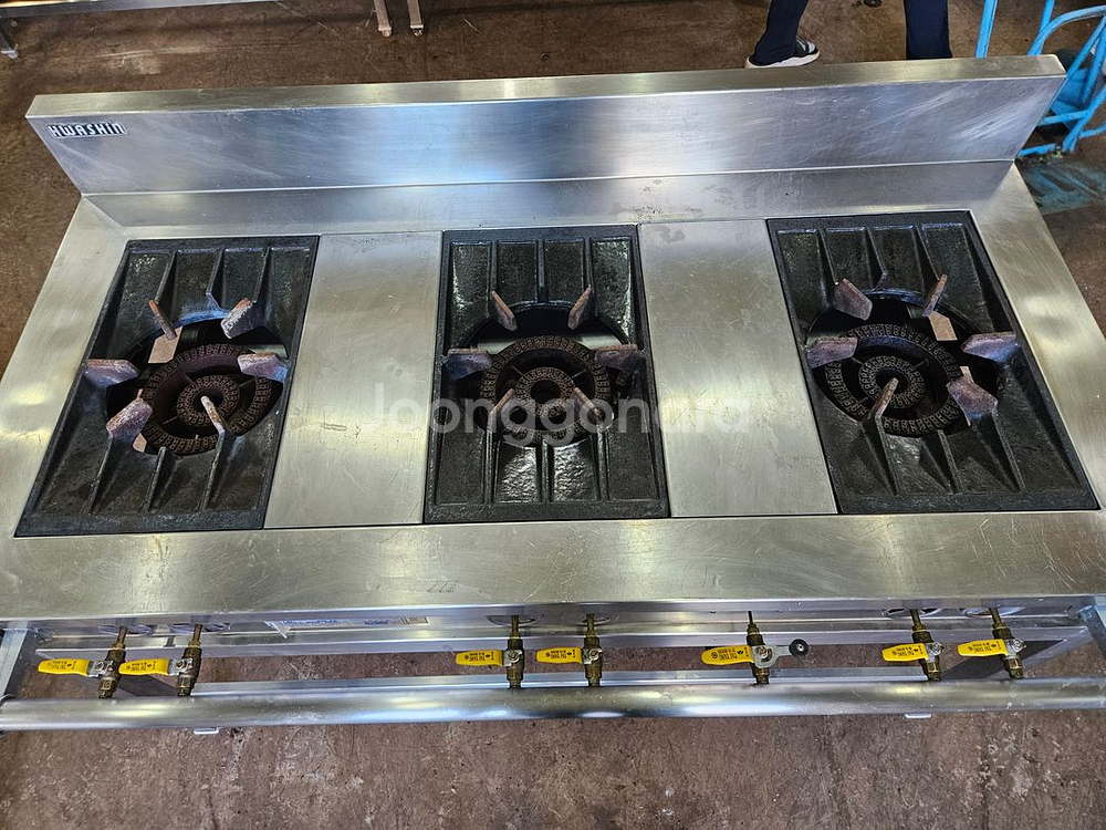 업소용 3구 가스레인지 간택기 화구 버너 가스 전판 철판 그리들 부침기--1