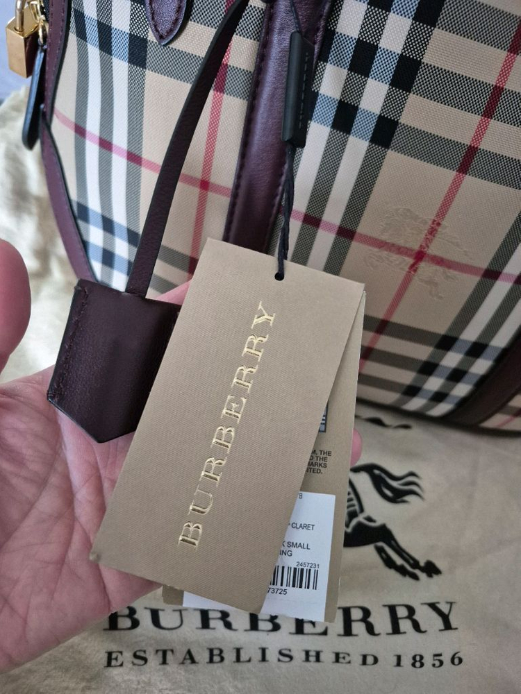 버버리 오차드 호스페리 체크 토트백--2