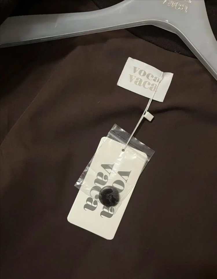 보카바카 숏 트렌치코트 다크브라운 벨티드 크롭 하프코트 이미지