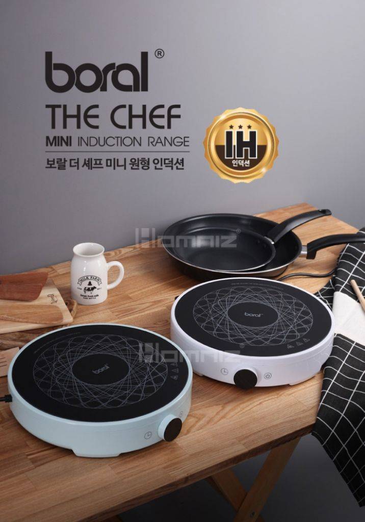 [보랄] 더 셰프 미니 원형 1구 인덕션 민트 이미지