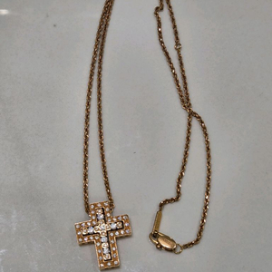 18k 목걸이 로즈 골드 십자가
