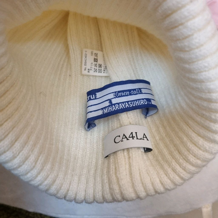 미하라 야스히로 로고 비니 아이보리--1