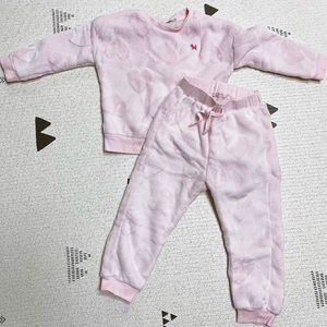 블루독베이비 핑크퍼 상하세트 100사이즈