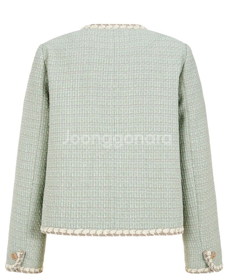 [새상품]보브(VOV) 배색 트리밍 버튼업 트위드 자켓--5