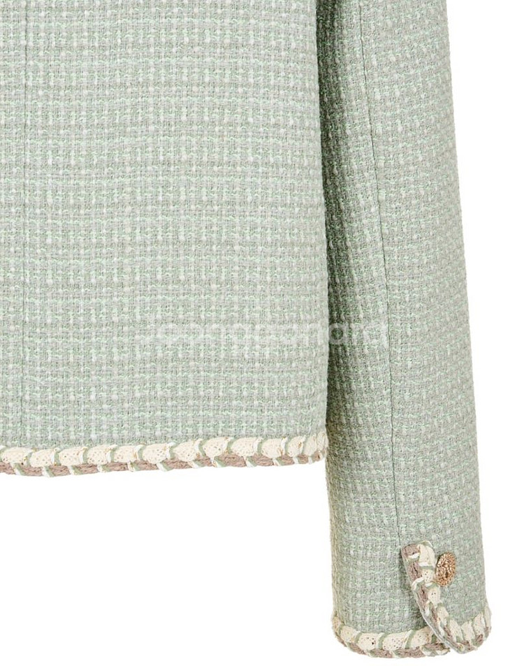 [새상품]보브(VOV) 배색 트리밍 버튼업 트위드 자켓--8