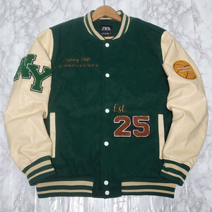 자라 딥그린 빅로고 바시티 야구 점퍼 자켓