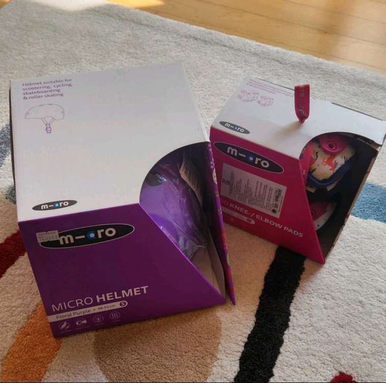 아동용 스케이트보드 헬멧 보호대 세트 이미지