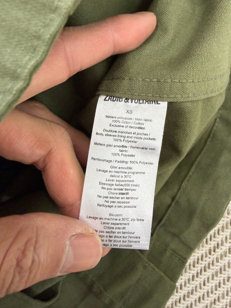 정품) 쟈딕앤볼테르 패딩 베스트 이중 카키 야상 자켓 XS--6