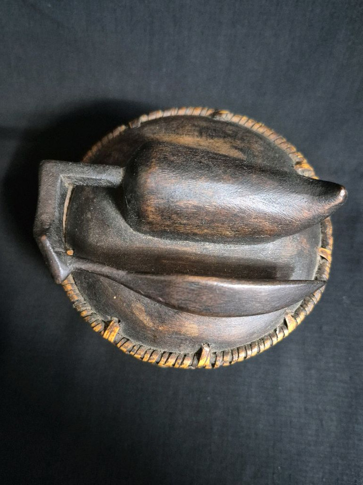 엔틱 대나무 나무 합 공예품 차도구--1