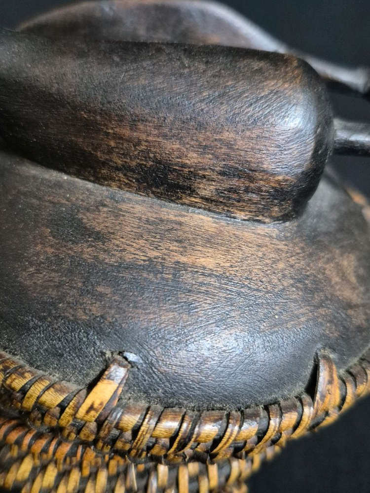 엔틱 대나무 나무 합 공예품 차도구--5