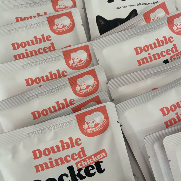 정글키친 더블 민스 치킨 포켓 / 고양이 생식 10팩--2