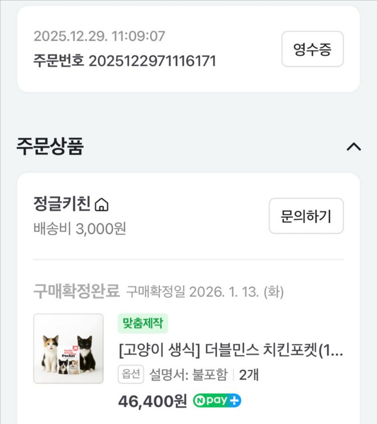 정글키친 더블 민스 치킨 포켓 / 고양이 생식 10팩--4