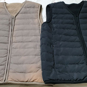 Jemut 제멋 양면 패딩 조끼 M (블랙/베이지)