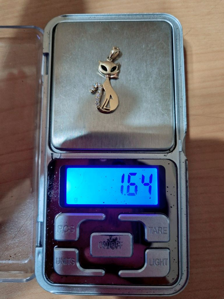 14k 옐로골드 도도한 고양이 펜던트 이미지